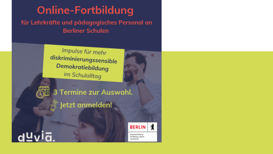Online-Fortbildung: Impulse für mehr diskriminierungssensible Demokratiebildung im Schulalltag